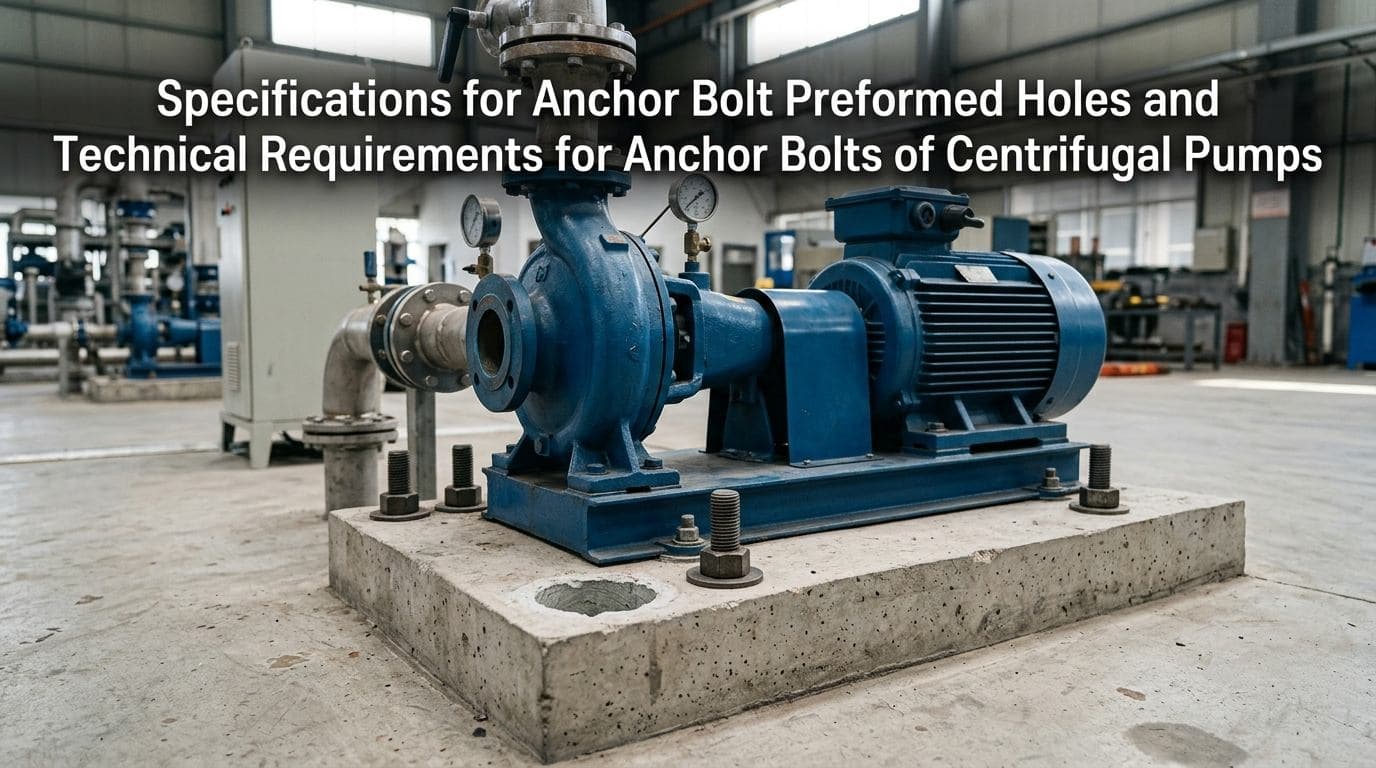 Specifications for Anchor Bolt Preformed Holes and Technical Requirements for Anchor Bolts of Centrifugal Pumps